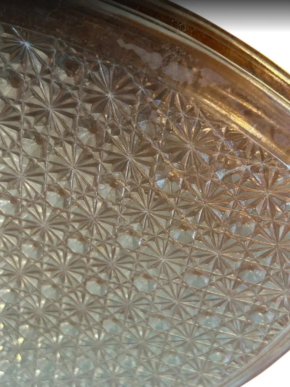 MCM VINTAGE GLASS DAISY PLATES SET 8 ANCHOR HOCKING 1960s
